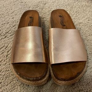 Metallic platform slides